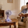 thumbnail image 6 of COM1950s Retro Mini Desk Fan, Rechargeable Portable Table Fan with 100 Speeds, Digital Battery Display for Home Office Bedroom, 6 of 7