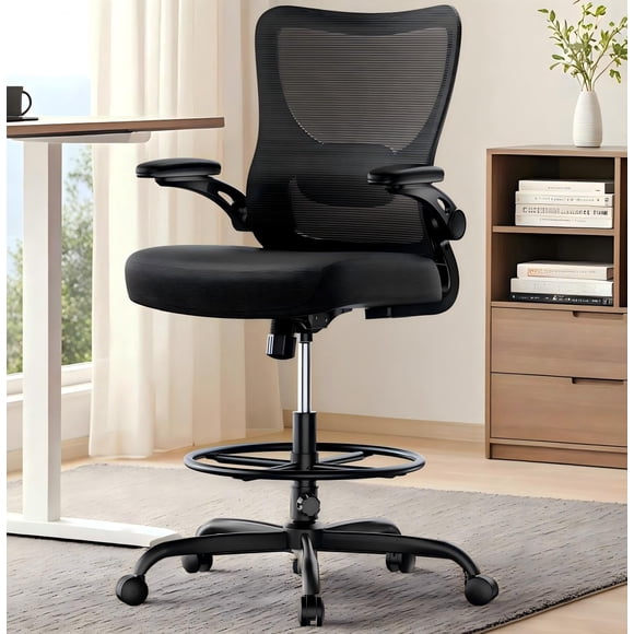 Silla de dibujo Marsail Tall Office con soporte lumbar, color oscuro