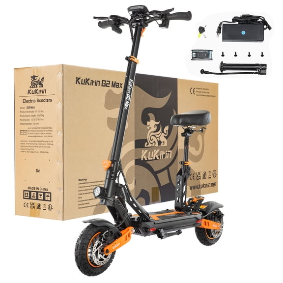 Kukirin G2 MAX Electric Scooter Adults with Seat ,10" Offroad E Scooters 34MPH Fast Escooter for Commuting, up to 40-45Miles Long Range 48V 20.8Ah Battery