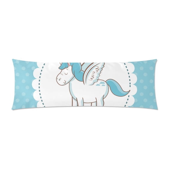 MKHERT Cute Unicorn Pegasus Body Pillow Pillowcase Pillow Protector Cushion Cover 20x60 Inch