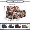 thumbnail image 2 of Xixirimido Recliner Chair Cover, 6-Pieces Stretch Recliner Covers for 2 Seat Stretch Reclining Chair Slipcover Furniture Protector for Pets Kids, 60s 70s Retro Hippie Flower, 2 of 8