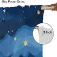 thumbnail image 6 of Night Cloud Curtains, Black Sliver White Star Dark Night Starry Sky Print for Room Window Decor, Rod Pocket Blackout Drapes for Living Room Bedroom Kitchen 2 Panel Set 42" W X 84" L, 6 of 6