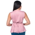 thumbnail image 2 of Blusa Maternidad Rayada Fresca Cómoda Ropa Embarazo Blusa Suave Mujer Sin Mangas Casual Color Rosa, 2 of 5