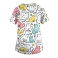thumbnail image 6 of Kixjoy Scrubs Tops for Women Plus Size Short Sleeve V Neck Nurse Scrubs Animal Printed Stretchy Casual Tops Medical Lightweight Blouses for Women with Pockets, Pink S, 6 of 6
