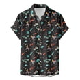 thumbnail image 7 of Womens Printed Short Sleeve Button Down Shirt Floral Open Front Casual Blouse Summer Lightweight, 7 of 7