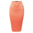 thumbnail image 2 of SSOULM Women's Stretchy Fitted Midi Pencil Skirt with Back Slit and Plus Size, 2 of 4
