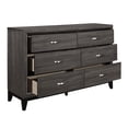 thumbnail image 3 of Miekor Furniture Contemporary Design 1pc 6-Drawers Dresser Gray Finish Polished Hardware Wooden Bedroom Furniture MK7618, 3 of 7