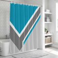 thumbnail image 6 of Teal Geometric Bathroom Shower Curtains with 12 Hooks Polyester Waterproof Shower Curtain for Stalls and Bathtubs Darker Gray Minimalism Modern Decorative Bathroom Privacy Curtain 48x72 Inches, 6 of 9