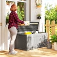 thumbnail image 2 of Outsunny Coffre de Terrasse en Résine de 120 Gallons, Coffre de Rangement Extérieur Verrouillable, 2 of 10