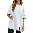 thumbnail image 2 of Karight Women's Crew Neck T Shirt Oversized Casual Loose Short Sleeve Tee Summer Athletic Workout Pullover Tops with Pockets, 2 of 9