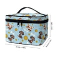 thumbnail image 6 of HELLHERO Dachshund and Daisy Pattern Polyester Makeup Travel Case Makeup Skincare Organizer Double Zipper Handy With Brush Storage Carry-on Travel Essentials Brush Storage, 6 of 6