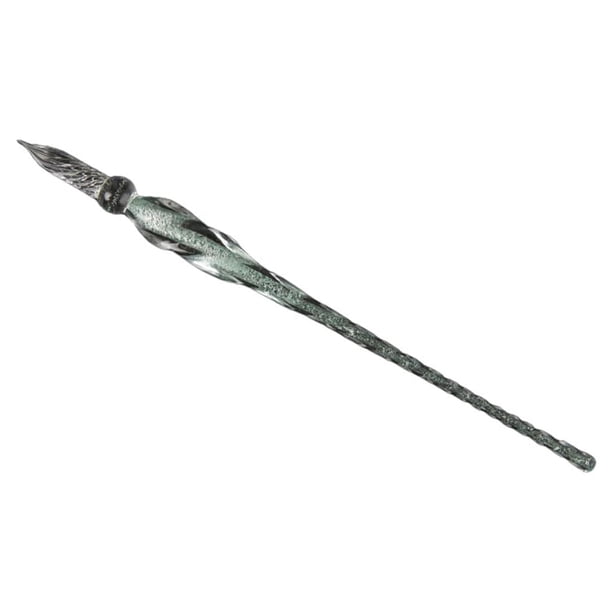 Inteprter Bolígrafo de inmersión de vidrio, accesorio de caligrafía de firma, bolígrafos de tinta de relleno de arte, herramienta de Suministros de escritura y corrección Verde esmeralda