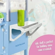 Nostalgia 54-Inch Retro Snow Cone Maker Cart and Shaved Ice Machine with Side Shelf, Blue
