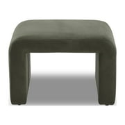 Better Homes & Gardens Juliet Velvet Waterfall Ottoman, Olive