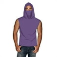 thumbnail image 3 of DDAPJ pyju Tank Tops for Men Hooded Sun Shirt with Mask UPF 50 Sleeveless Hoodies Ice Silk Performance Shirts Liquidación Hoy Prime Dark Purple XXXXXL, 3 of 9