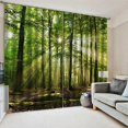 thumbnail image 4 of Forests Sunlight Printing Shading Curtains for Balcony Bedroom Drawing Room Window 150 * 166cm, 4 of 5