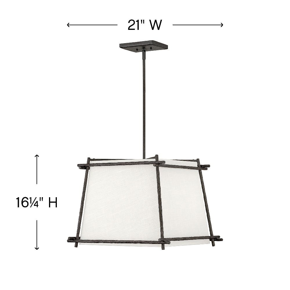 Hinkley Lighting 3674 Tress 4 Light 21" Wide Chandelier - Iron Ore