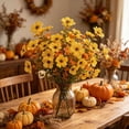 thumbnail image 7 of Linnome Full Bush Artificial Autumn Plum Blossom Bouquet Fall Harvest Floral Bush for Porch Basket Table Vase Decor, 7 of 7