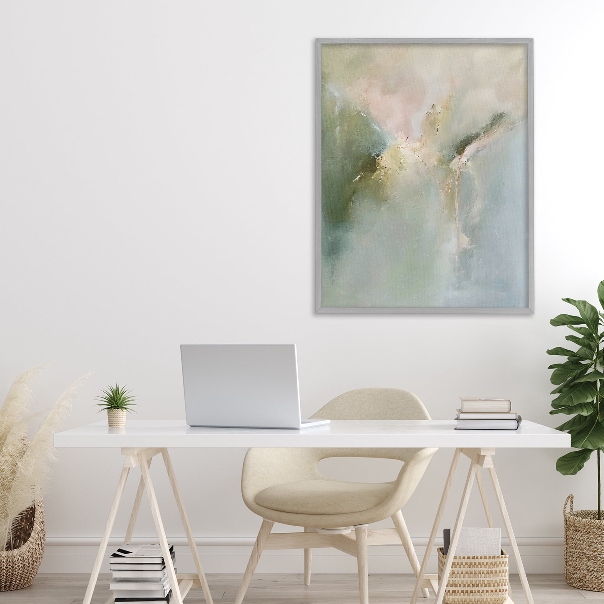 Stupell Industries Ethereal Brushwork Harmony Gray Framed Giclee Art, design by Riley B