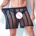 thumbnail image 4 of Mens Underwear Men Casual Fashion Solid Underwear Mesh Striped Breathable Low Waist Briefs, 4 of 5