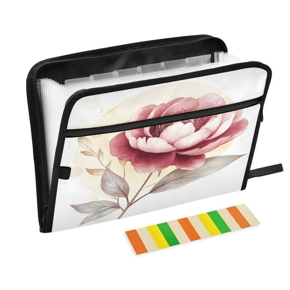 Organ Folder 14.2 x 0.8 x 10.6 Inches 13 Separate Pockets A4 Size Documents Folder A Sort Storage File Manager For The Home Office Beautiful Flower
