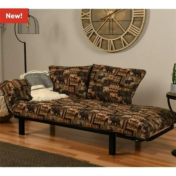 Kodiak KFSPBKPCAB2MSET2 Spacely Black Metal Futon Frame Peters Cabin