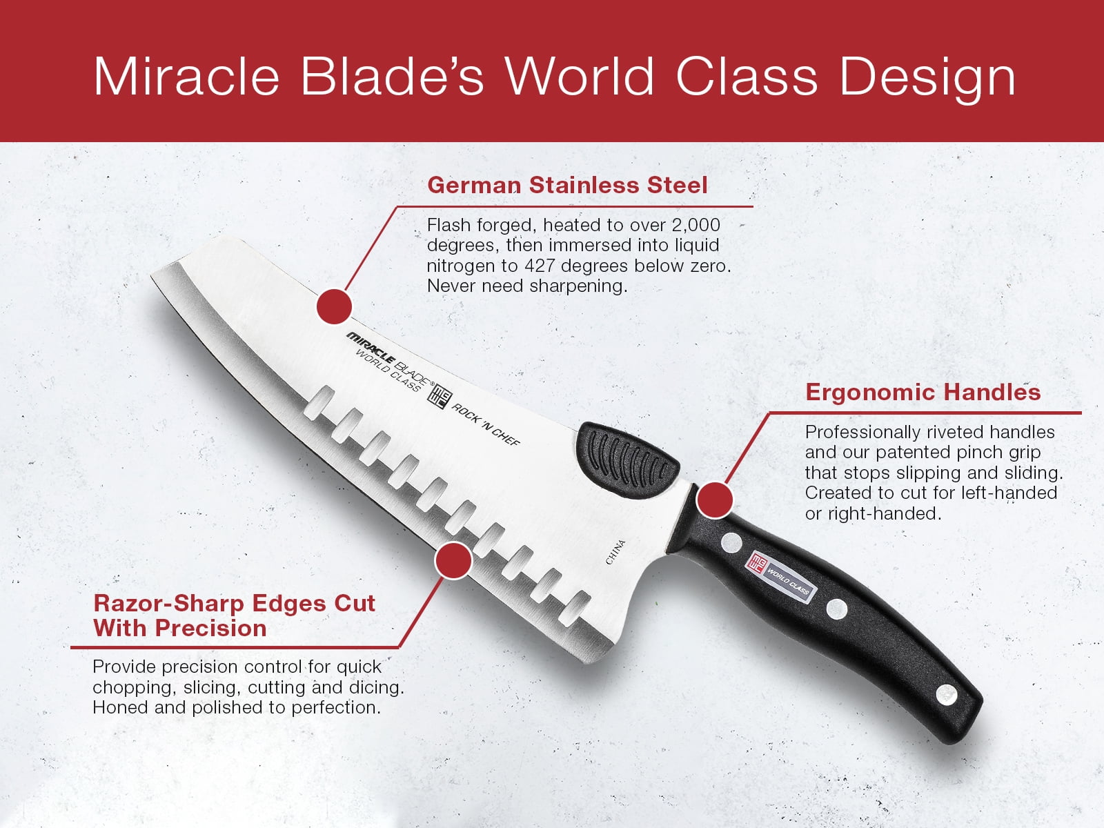 Miracle Blade World Class - 18 Piece Set Including Knife Block