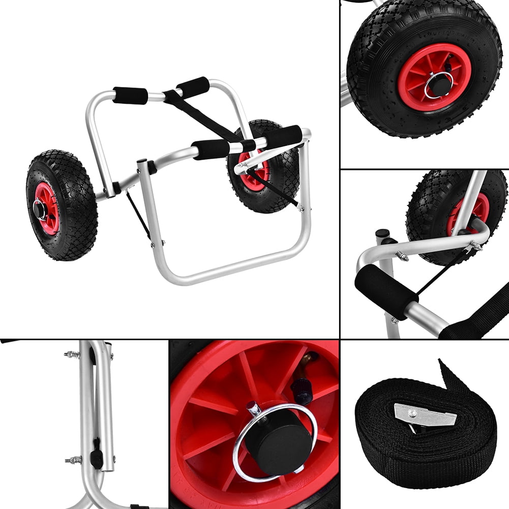 Tebru Aluminium Alloy Kayak Canoe Wheel Dolly Boat Carrier Trolley Cart Transport, Kayak Transport
