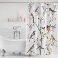 thumbnail image 2 of Spring Bird Shower Curtain Set - 48" x 72" Washable Bathtub Curtain with 12 Hooks, Retro Leaf Flower Branch Animal Watercolor Waterproof Fabric Stall Shower Curtains for Bathroom/Bathtub Décor, 2 of 6