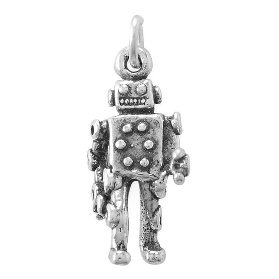 Robot Charm Sterling Silver