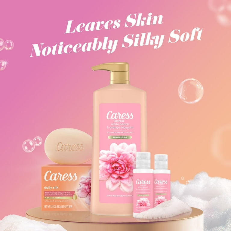 Caress Daily Silk Female Gift Pack: 25.4oz Body Wash, Bar Soap