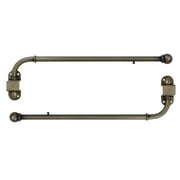 Urbanest 1/2 Adjustable Wall Mounted Swing Arm Rods 14"-24", Antique Brass, Set of 2