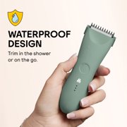Meridian Plus Trimmer Enhanced Pubic & Body Shaver, Groin & Bikini Electric Shaver, Waterproof, for Men & Women, Sage