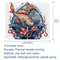 thumbnail image 5 of Fish Square Non-Slip Rubber Bottom Printed Desk Mat Mousepad for Office and Gaming - 8.3x9.8 Inch, 5 of 6