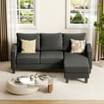 thumbnail image 4 of Lumihaven 70.8" L-Shaped Sectional Sofa with Ottoman Ergonomic Support Sofa Couch for Small Spaces Living Room, Apartment,Dark Gray, 4 of 8