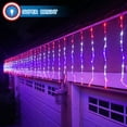 thumbnail image 3 of Russell Decor American Flag Patriotic Curtain lights Decoration Independence Day July 4th with Controller (Red White Blue. 15' x 2'), 3 of 9
