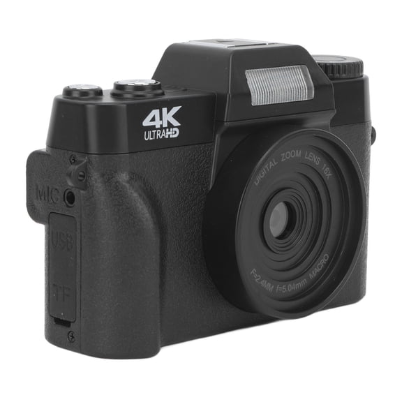 M Buder 48MP 4K Digital Vlogging Camera with Microphone, Fill Light, 16X Digital Zoom, 3.0 Inch IPS Screen for Photography