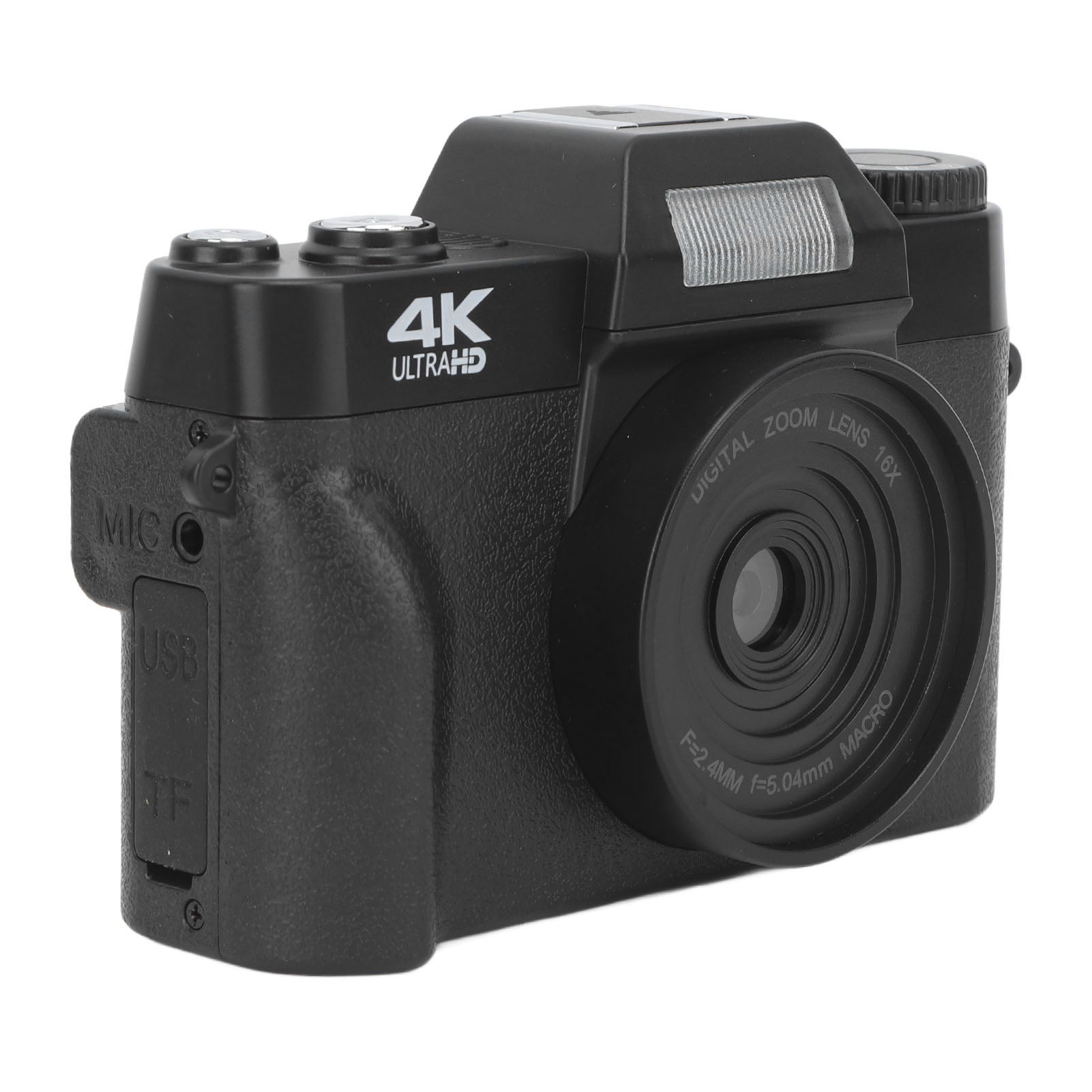 M Buder 48MP 4K Digital Vlogging Camera with Microphone, Fill Light, 16X Digital Zoom, 3.0 Inch IPS Screen for Photography
