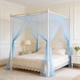 thumbnail image 6 of Ywbawe Large 4-Sided Canopy Mosquito Bed Net for Twin Size Bed, 240x210x190cm Polyester Mesh Tent for Indoor Outdoor Sleeping Protection, 1 Count, 6 of 6