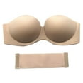 thumbnail image 2 of CNKOO Women Solid Color Invisible Seamless Strapless Underwired No Padding Bra Black Size D, 2 of 13
