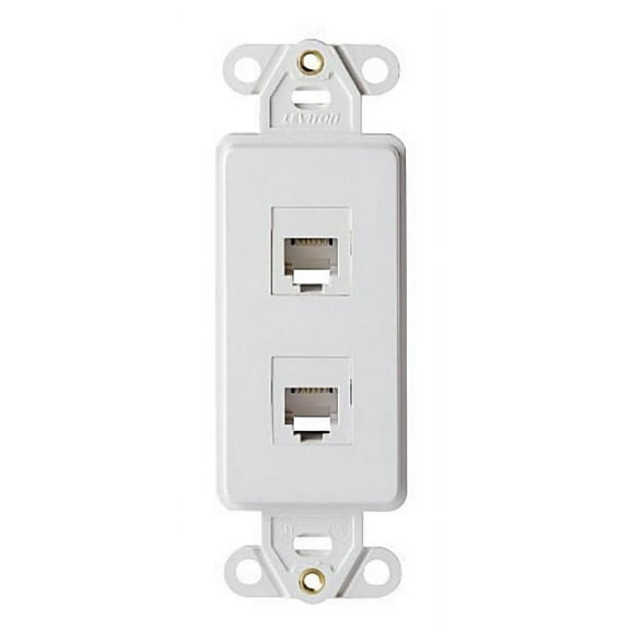 Leviton 41666-W Decora Telephone Wallplate Insert, 6P6C X 6P6C, 110 Style, White
