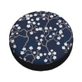 thumbnail image 4 of Xecao Cherry Blossoms on Navy Background for Tire Covers: Waterproof, dust-proof, and universally fitting for trailers, SUVs, 4 of 8