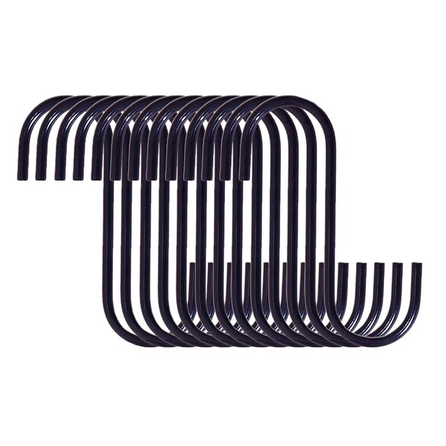 1 paquete de gancho negro circular de 10 cm en S gancho negro gancho de acero inoxidable gancho para ropa gancho para pantalones de 10 cm hierro de 5 mm de espesor capacidad ANGGREK Otros