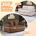 thumbnail image 7 of KINCAM 2-Seater Loveseat Slipcover, Stretch Couch Cover with 2 Pillow Cover, Machine Washable Furniture Protector, Light Coffee, 7 of 7
