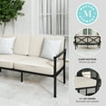 thumbnail image 3 of Martha Stewart Indoor-Outdoor Patio Loveseat with Steel Frame in Black with Cream All-Weather Cushions, 3 of 12
