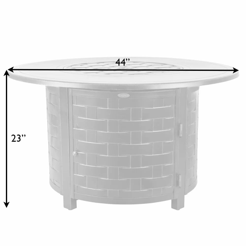 Vulcan Perissa Basketweave Fire Pit Table – 44" Multifunctional Design with Fire Bowl Lid, Bronze Finish