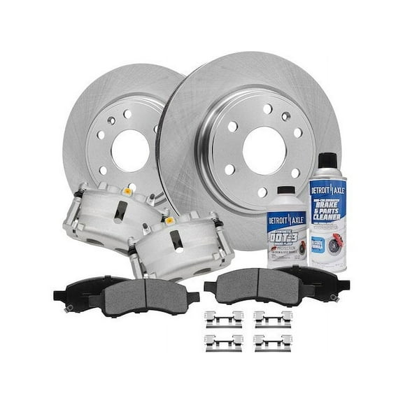 Front Brake Pad Rotor and Caliper Set - Compatible with 2009 - 2017 Chevy Traverse 2010 2011 2012 2013 2014 2015 2016