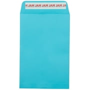 JAM Paper & Envelope Blue Open End Colored Catalog Envelopes with Peel and Seal Closure, 6" x 9" 500 Per Pack