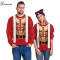 thumbnail image 3 of Jersey de fiesta de Navidad para hombre, sudaderas de cuello redondo con estampado muscular, ropa de regalo de Navidad, atuendo de pareja, ropa de calle de gran tamaño divertida, 3 of 4