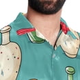 thumbnail image 5 of Bowling Men's Short Sleeve Poplin Button Down Shirts - Casual Printed Summer Beach Tops for Men, 5 of 6